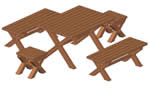 simple backyard picnic table plans - with bench seats