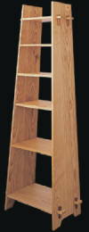 six shelf trapezoid bookcase plan
