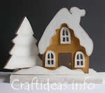 Christmas craft plans - Country cottage with snow