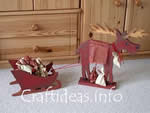Christmas craft art plans - Moose and sleigh calendar