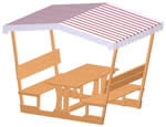 Picnic table plans - with seating and canopy