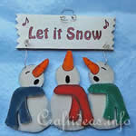 Winter Christmas wood craft let it snow snowmen
