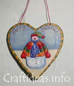 Christmas wooden heart ornament