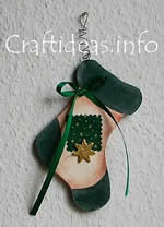 Christmas wooden stocking ornament
