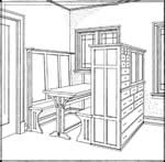 breakfast nook plans with cabinet
