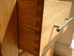Basic dovetail joint used on a cabinet drawer