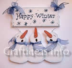 Christmas craft plans - Happy winter sign