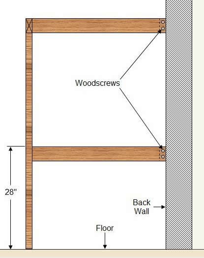 Open side of loft bed horizontal desk and front post support