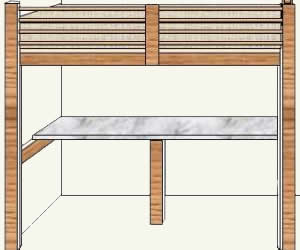 Completed loft bed plans with desk