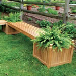 manufactured bench with planter